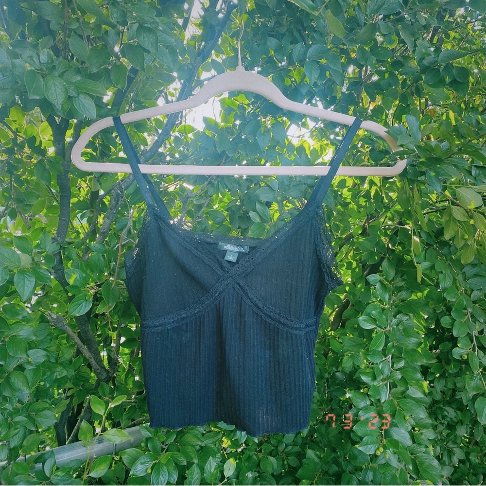 🌼 4 for $40 Flower Bundle Sale 🌼 Wild Fable Black Cropped Lace Tank | Size S